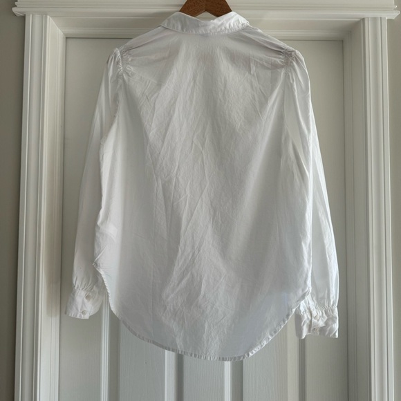 NWT Old Navy Long-Sleeve Smocked Cotton-Poplin Shirt in White size M - Picture 7 of 9